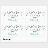 Sticker Rectangulaire Silver Light Blue Confetti Merci pour Popup By (Feuille)
