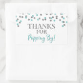 Sticker Rectangulaire Silver Light Blue Confetti Merci pour Popup By (Sac)
