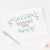 Sticker Rectangulaire Silver Light Blue Confetti Merci pour Popup By (Enveloppe)