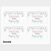 Sticker Rectangulaire Silver Pink Blue Confetti Merci pour Popup By (Feuille)