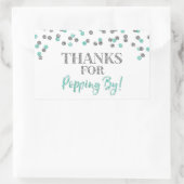 Sticker Rectangulaire Silver Turquoise Confetti Merci pour Popup By (Sac)