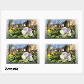 Sticker Rectangulaire Silver white pansy (Feuille)