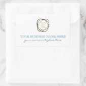 Sticker Rectangulaire Simple Aqua Turquoise Ajouter Logo Professionnel P (Sac)