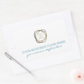 Sticker Rectangulaire Simple Aqua Turquoise Ajouter Logo Professionnel P (Enveloppe)