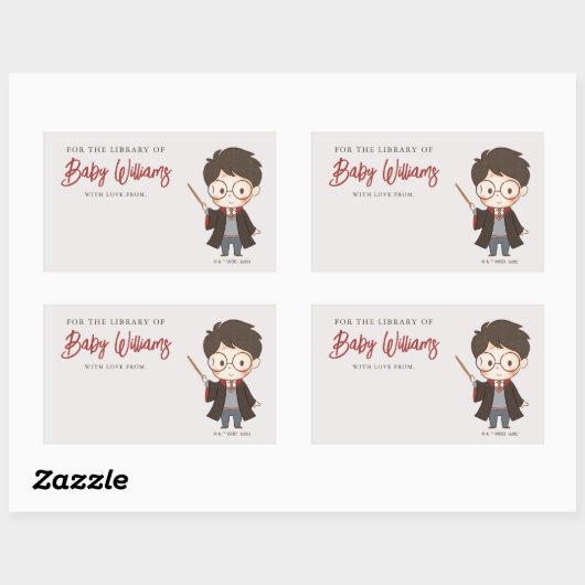 Sticker Rectangulaire Simple Baby Shower Harry Potter (Feuille)