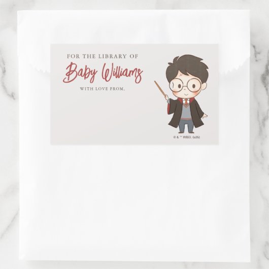 Sticker Rectangulaire Simple Baby Shower Harry Potter (Sac)