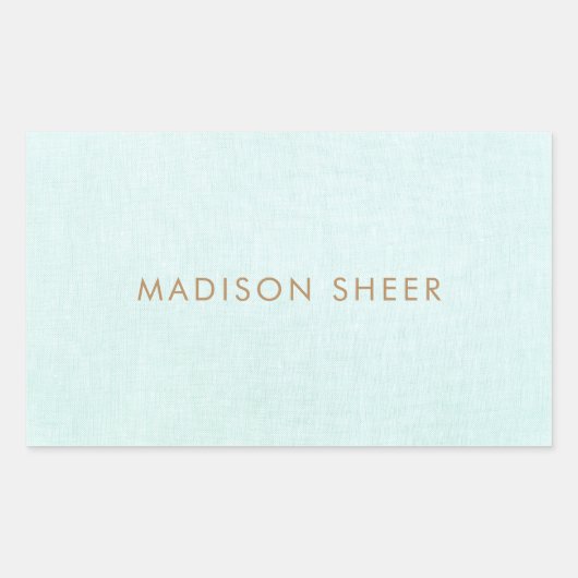 Sticker Rectangulaire Simple, bleu turquoise clair, minimaliste élégant (Devant)