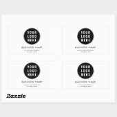 Sticker Rectangulaire Simple Business Logo and Website Promotional (Feuille)