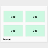 Sticker Rectangulaire Simple couleur unie ajouter nom texte monogramme (Feuille)