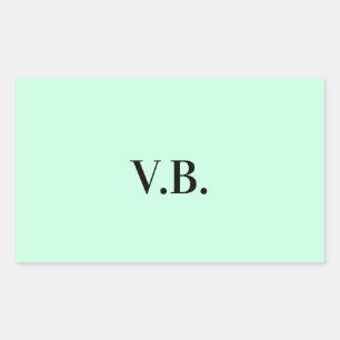 Sticker Rectangulaire Simple couleur unie ajouter nom texte monogramme