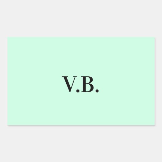 Sticker Rectangulaire Simple couleur unie ajouter nom texte monogramme (Devant)
