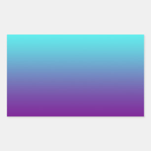 Sticker Rectangulaire Simple dégradé Arrière - plan Turquoise Bleu pourp