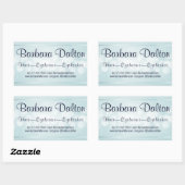 Sticker Rectangulaire Simple Elegant Blue Bokeh (Feuille)