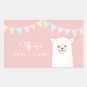 Sticker Rectangulaire Simple Elegant Douce Alpaca Llama Baby shower fill (Devant)