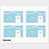 Sticker Rectangulaire Simple Elegant Doux Alpaca Llama Baby shower garço (Feuille)