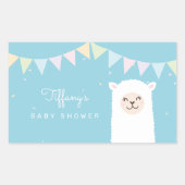 Sticker Rectangulaire Simple Elegant Doux Alpaca Llama Baby shower garço (Devant)