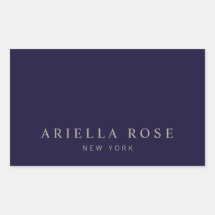 Sticker Rectangulaire Simple Elegant Marine Bleu Professionnel Minimalis