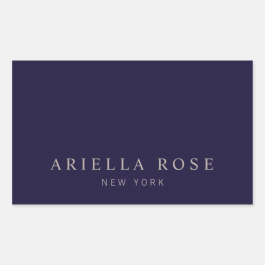 Sticker Rectangulaire Simple Elegant Marine Bleu Professionnel Minimalis (Devant)