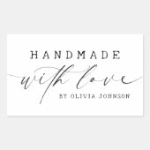 Sticker Rectangulaire Simple fait à la main avec Love Script Business (Devant)