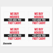 Sticker Rectangulaire Simple Immobilier Investisseur Entreprise Nous ach (Feuille)