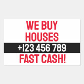 Sticker Rectangulaire Simple Immobilier Investisseur Entreprise Nous ach (Devant)