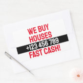 Sticker Rectangulaire Simple Immobilier Investisseur Entreprise Nous ach (Enveloppe)