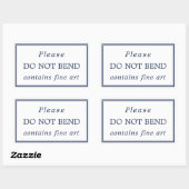 Sticker Rectangulaire Simple Marine Bleu Blanc ne se plier pas (Feuille)