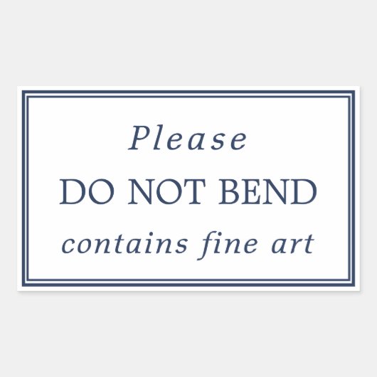 Sticker Rectangulaire Simple Marine Bleu Blanc ne se plier pas (Devant)