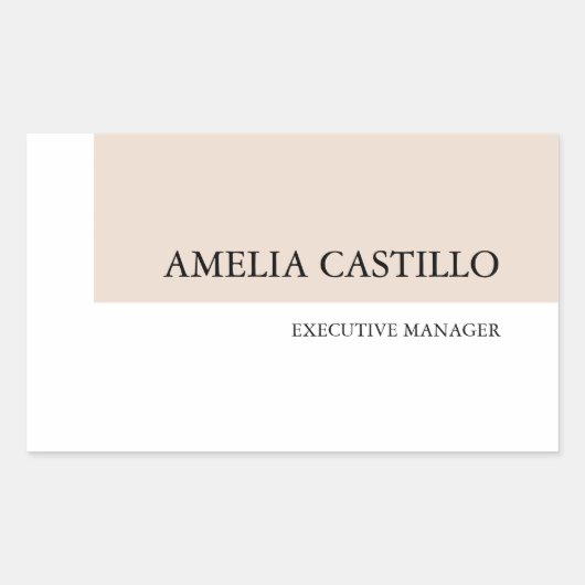 Sticker Rectangulaire Simple minimaliste moderne (Devant)