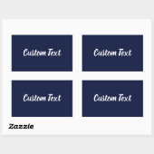 Sticker Rectangulaire Simple Modèle de texte de script blanc de minuit b (Feuille)