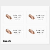 Sticker Rectangulaire Simple moderne boulangerie fraîche Éco logo profes (Feuille)