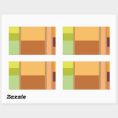 Sticker Rectangulaire Simple Moderne Minimaliste Propre (Feuille)