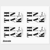 Sticker Rectangulaire Simple Noir Blanc Gras Merci Noir Faveur (Feuille)