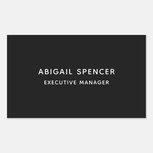 Sticker Rectangulaire Simple Noir Blanc Professionnel (Devant)