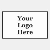Sticker Rectangulaire Simple noir et blanc Votre logo ici Modèle (Devant)