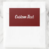 Sticker Rectangulaire Simple rouge foncé avec Modèle de texte de script (Sac)