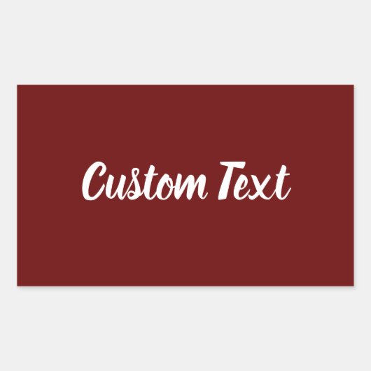 Sticker Rectangulaire Simple rouge foncé avec Modèle de texte de script (Devant)