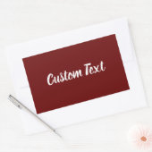 Sticker Rectangulaire Simple rouge foncé avec Modèle de texte de script (Enveloppe)