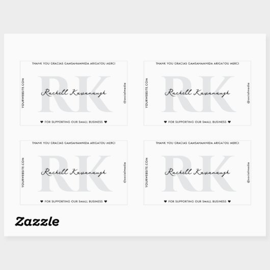 Sticker Rectangulaire Simple Simple Modernisation De Marketing Monogramm (Feuille)