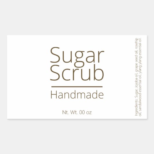 Sticker Rectangulaire Simple Sophistiqué Sugar Scrub Business Hobby (Devant)