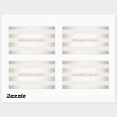 Sticker Rectangulaire Simple style FAUX Silver and White Stripes (Feuille)