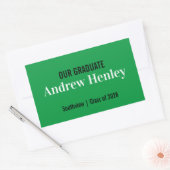 Sticker Rectangulaire Simple Texte Vert Graduation Party Favoriser (Enveloppe)