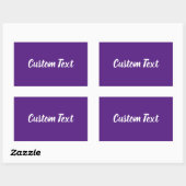Sticker Rectangulaire Simple violet avec Modèle de texte de script blanc (Feuille)