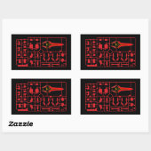 Sticker Rectangulaire sinanju gundam gunpla plamo model runner kit char (Feuille)