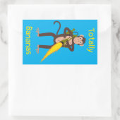 Sticker Rectangulaire Singe avec lance-flammes (Sac)