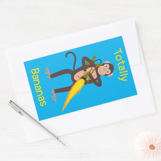 Sticker Rectangulaire Singe avec lance-flammes (Enveloppe)