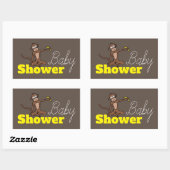 Sticker Rectangulaire Singe, Baby shower (Feuille)