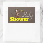 Sticker Rectangulaire Singe, Baby shower (Sac)