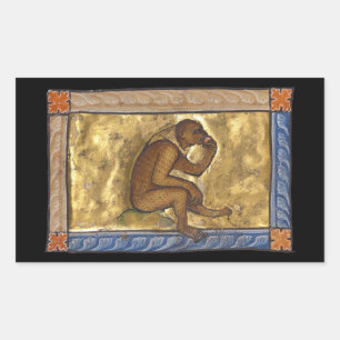 Sticker Rectangulaire Singe bestiaire médiéval c. 1270