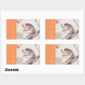 Sticker Rectangulaire Singe Chinois Nouvel An coutume 2016 Art Japonais (Feuille)